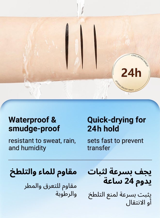 BOB Extreme Waterproof Matte Liquid Eyeliner – 24H Smudge-Proof, Quick-Dry, Ultra Black for Hot & Humid Climate – Beginner-Friendly Precision Tip (4ml) - Image 2